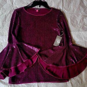 Vince Camuto Sequin Purple Blouse - Size XS - BRAND NEW